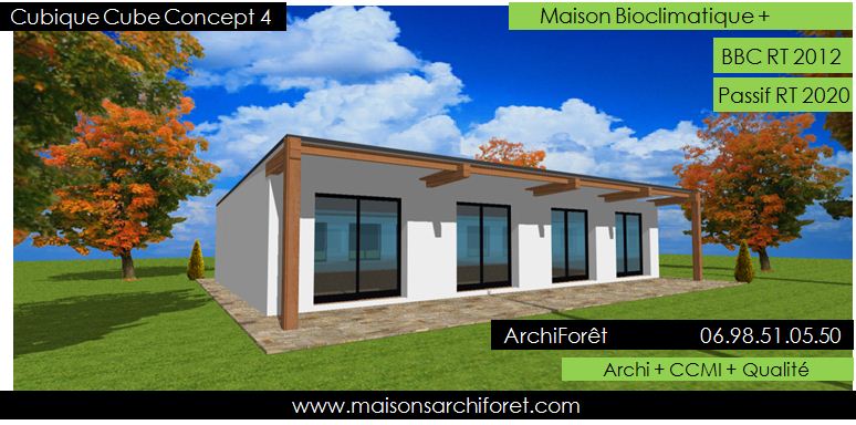 plan maison plain pied cubique