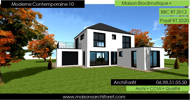 plan maison 1 pan toiture