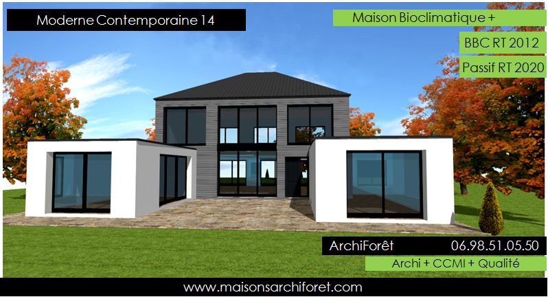 plan maison moderne avec toit plat