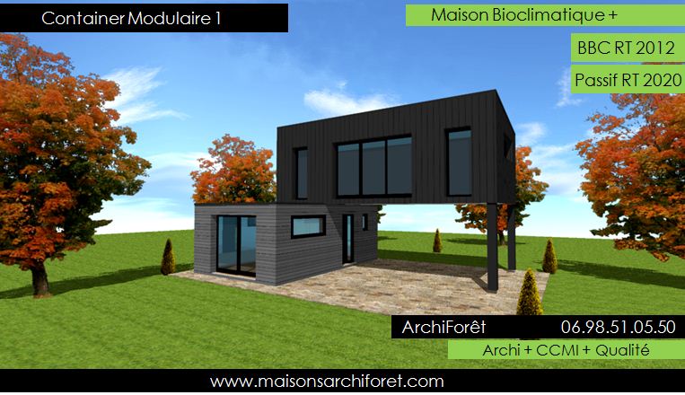 Maison Container Modulaire ossature bois d architecte constructeur plan et construction conteneur