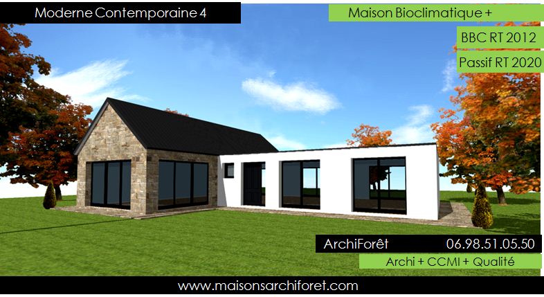 Pierre et bois pour une maison d'architecte