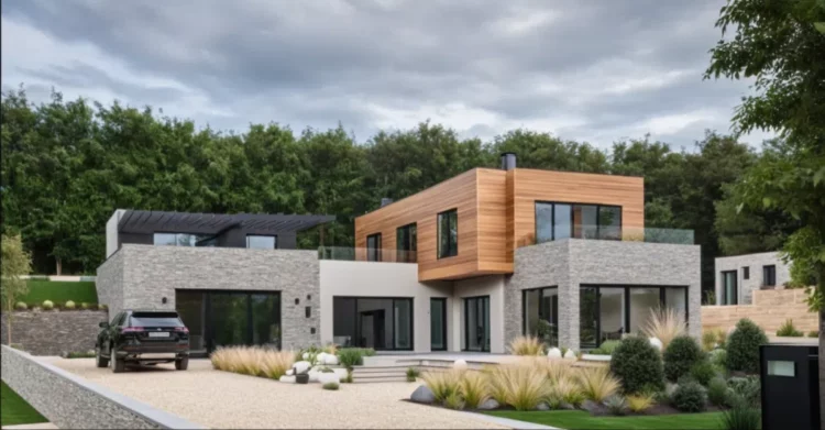 Realisation 2 Maisons ArchiForet - Constructeur Maison sur Mesure Moderne Toiture Terrasse Bardage Bois - Ile de France